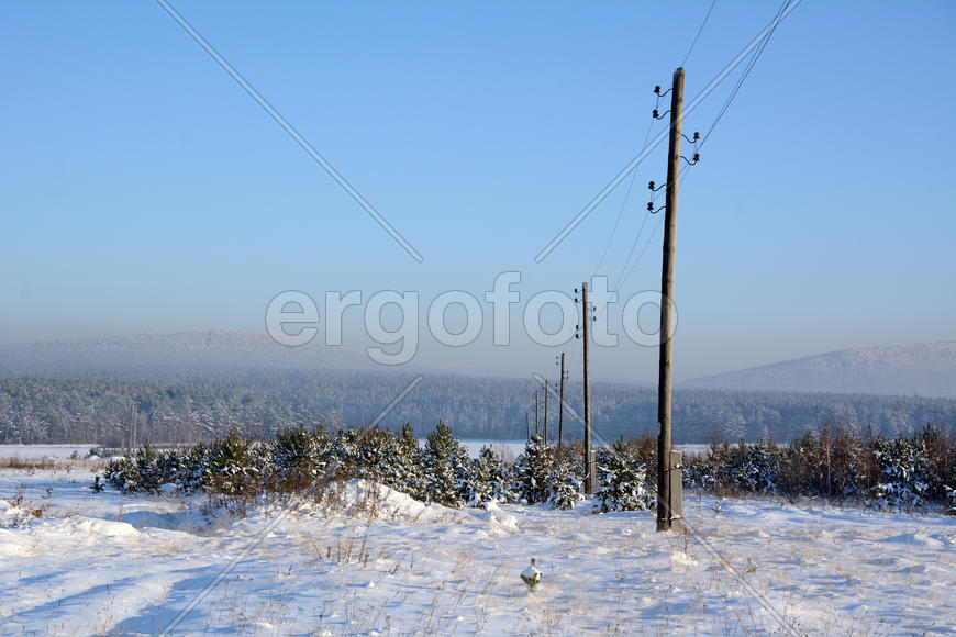 Пейзажи снежной Уральский зимы 