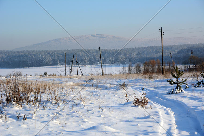 Пейзажи снежной Уральский зимы 