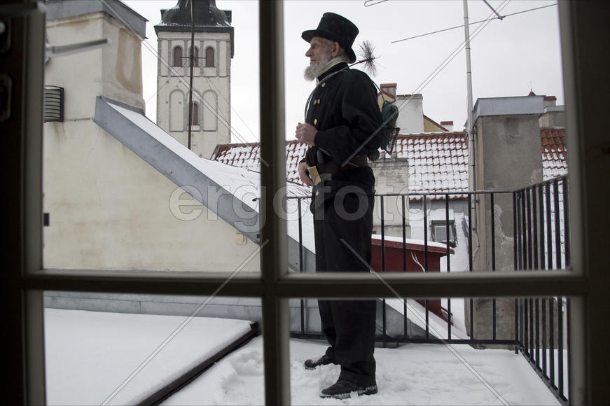 Трубочист в старом городе
