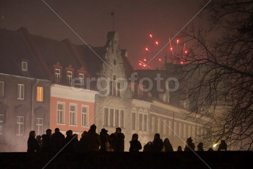 Салют в городе