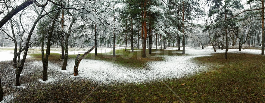 Запорошило снегом