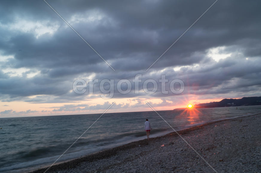 Закат на море