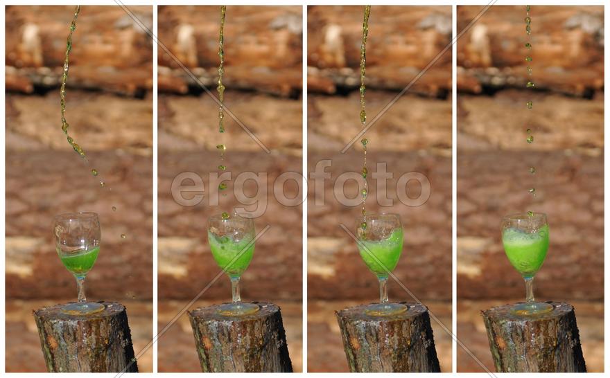 Бежит в бокал шипучка