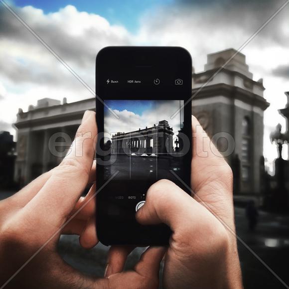 Фотография фотографии арки главного входа в парк Горького