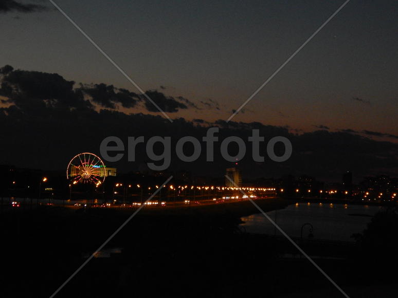 Казанская "Ленинская дамба" на закате