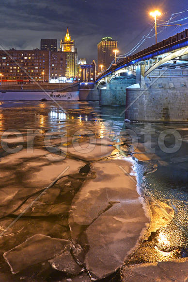 Вечерняя Москва. Москва-река, Бородинский мост