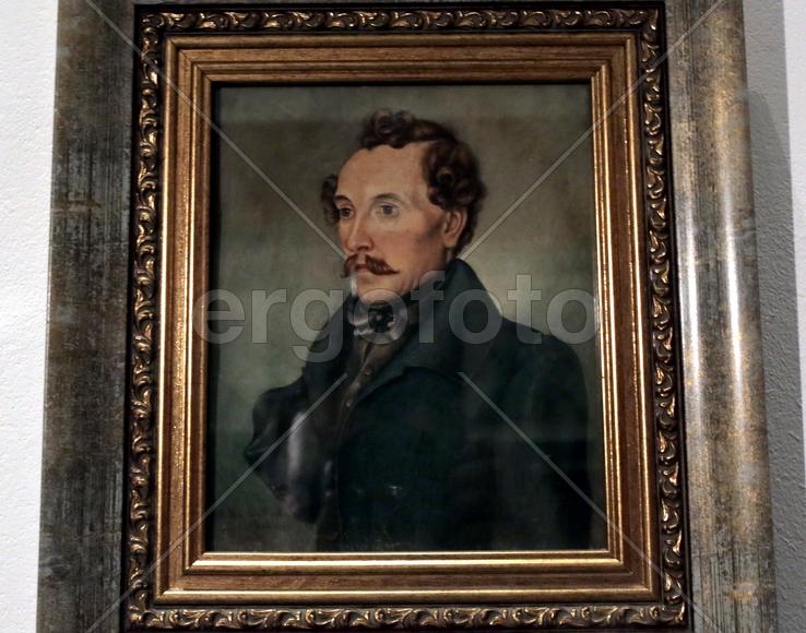 Автопортрет Фон Рейтерна, нарисованный им левой рукой.