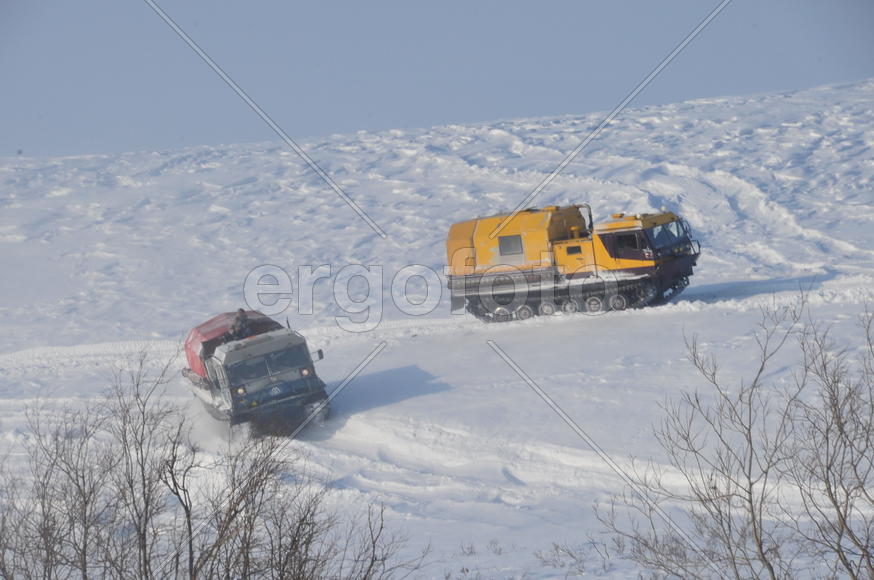 Тундра. Остатки цементного завода бывшей колонии. Ямало-ненецкий  автономный округ. Город Салехард, 