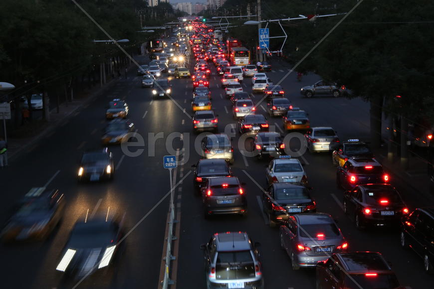 Ночной Пекин. Дороги и пробки