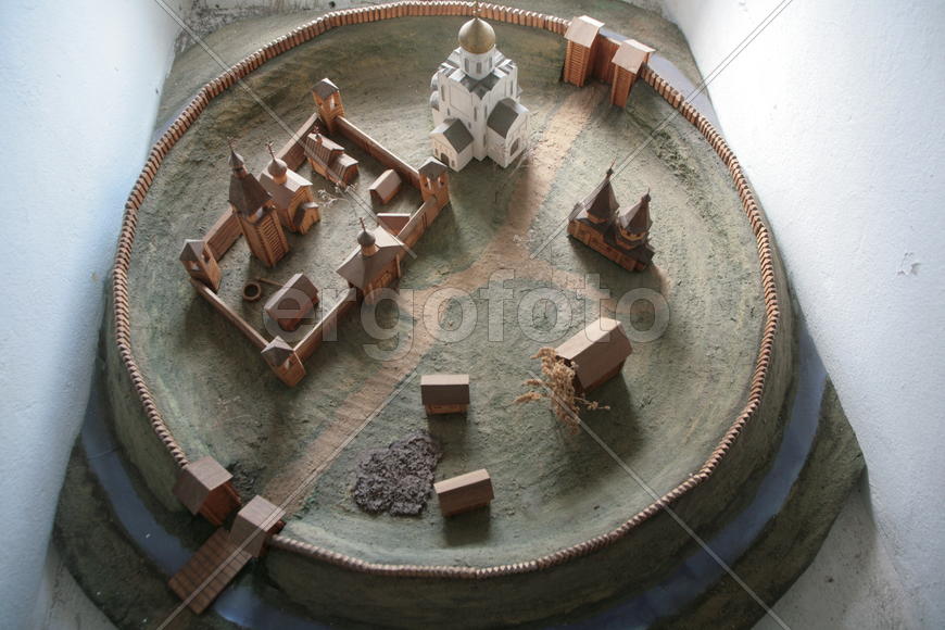 Юрьев-Польский, Владимирская область, 
Михайло-Архангельский монастырь, 17 век.
Макет монастыря 17