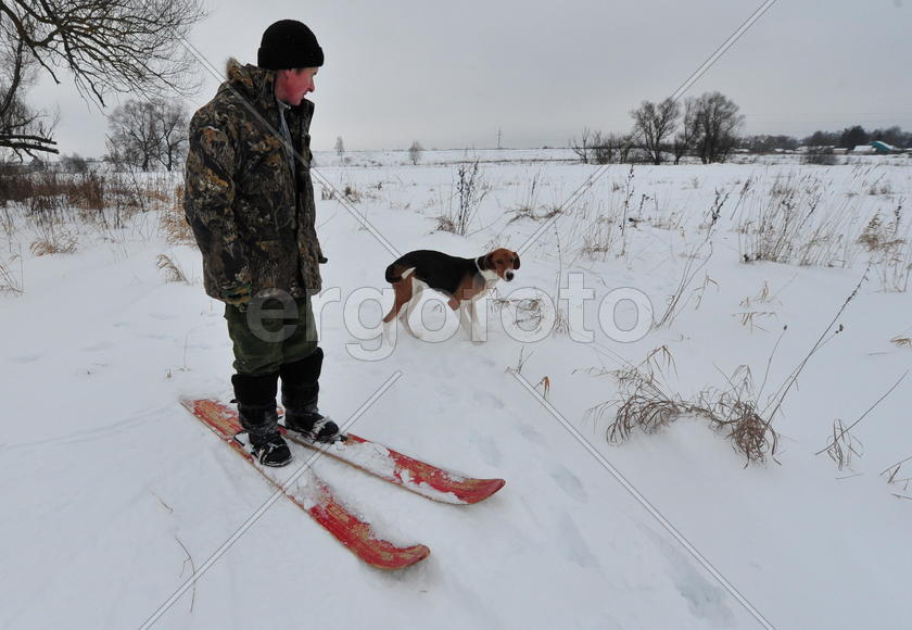 Реконструкция конной охоты с тремя борзыми и одной гончей в клубе Аванпост. фйото Сергей Шахиджанян 