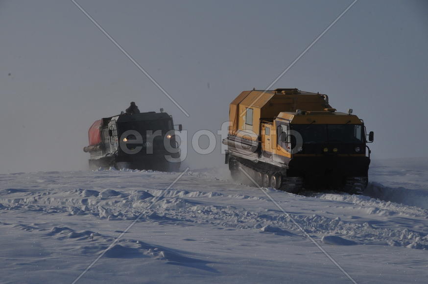 Тундра. Остатки цементного завода бывшей колонии. Ямало-ненецкий  автономный округ. Город Салехард, 