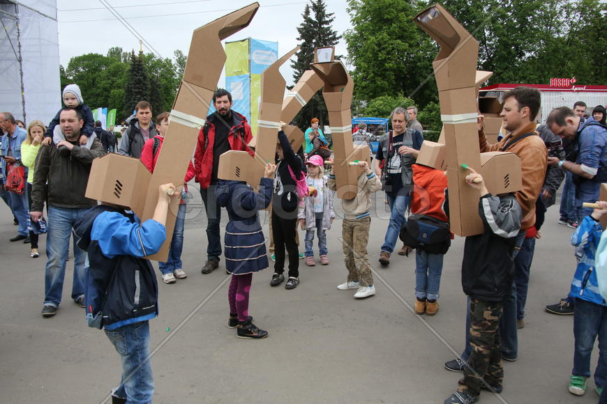 Фестиваль науки "Открытие" на ВДНХ.  Соревнование по перископному ориентированию