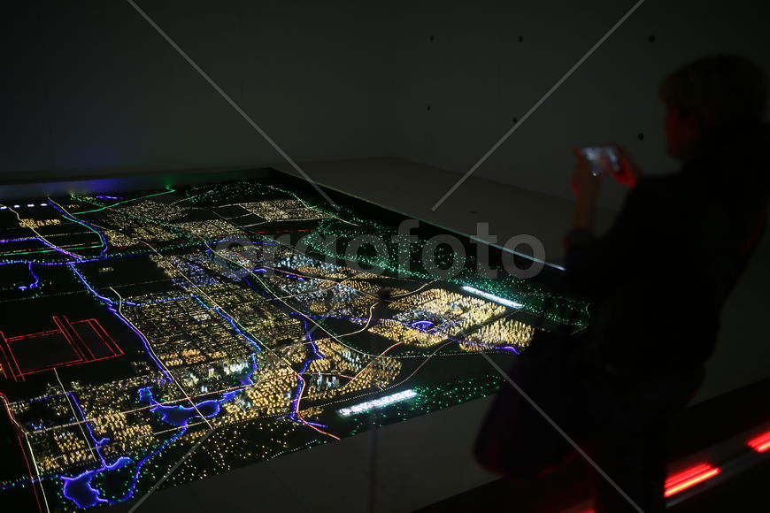 Китай, город Ланьчжоу. Макеты нового района города.