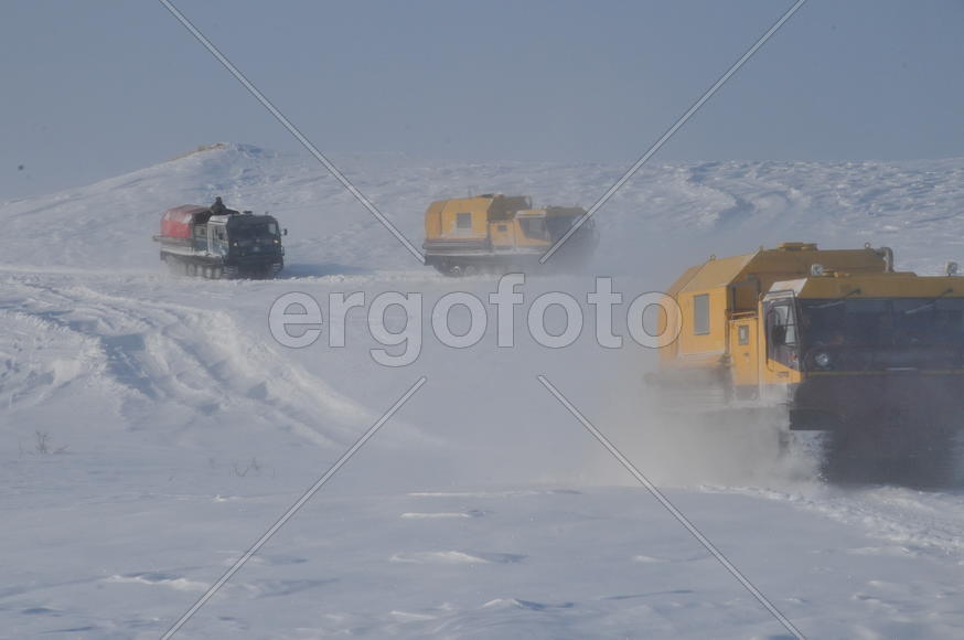 Тундра. Остатки цементного завода бывшей колонии. Ямало-ненецкий  автономный округ. Город Салехард, 