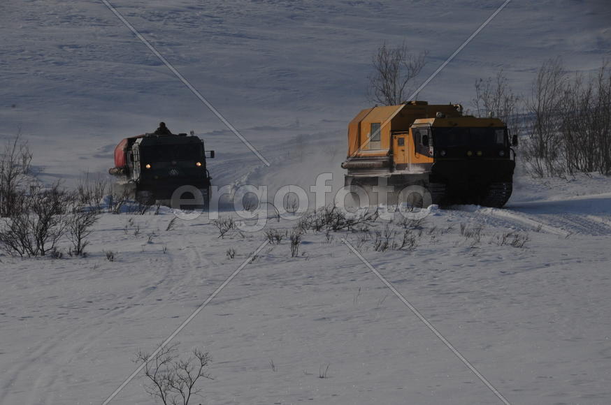 Тундра. Остатки цементного завода бывшей колонии. Ямало-ненецкий  автономный округ. Город Салехард, 