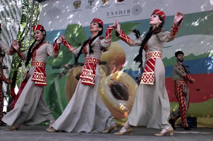 Ансамбль "Цветы Армении",. Праздник "Абрикос" в парке Музеон, 10 июля 2016 года. 