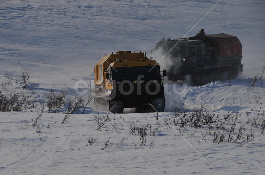 Тундра. Остатки цементного завода бывшей колонии. Ямало-ненецкий  автономный округ. Город Салехард, 
