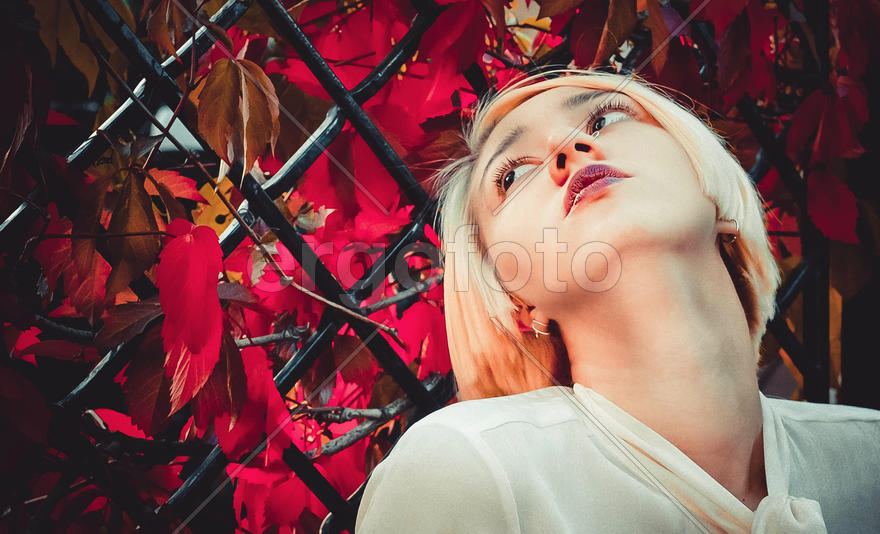 Девушка запрокинула голову