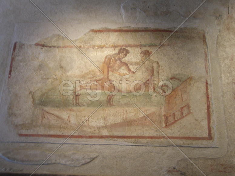 Фреска на внутренней стене дома. Помпеи.