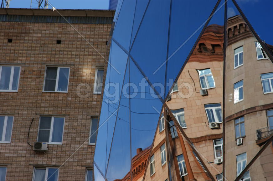 Отражение в стеклянной стене