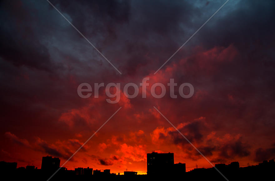 Закат в городе