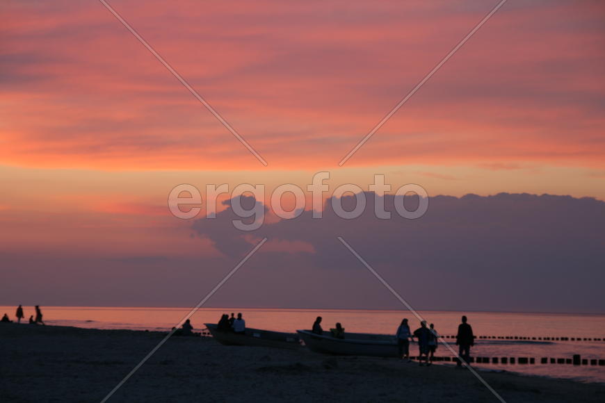 Закат на море