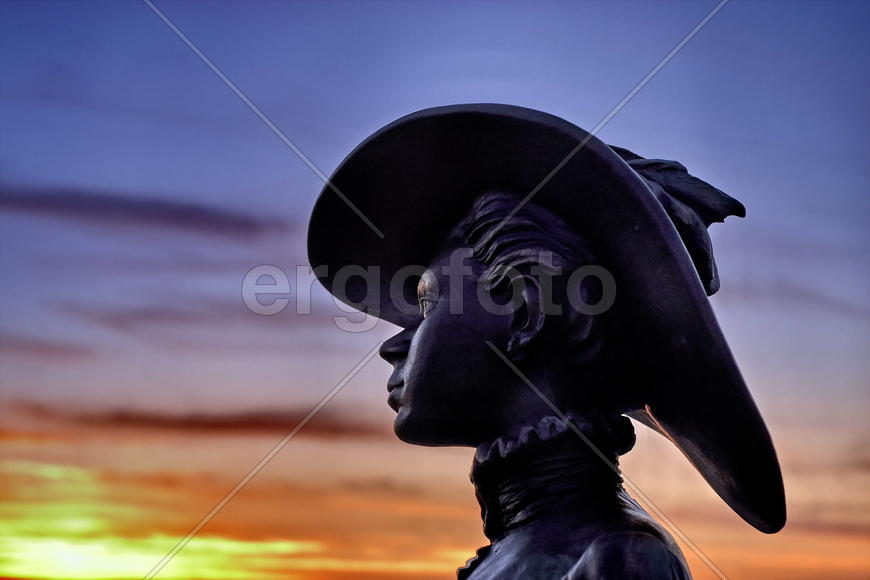 На фоне заката