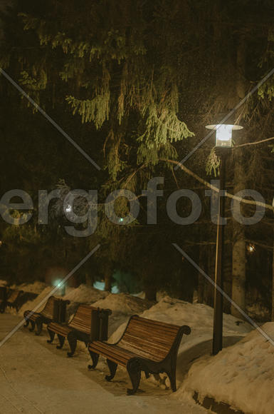 Ночь. Улица.Фонарь