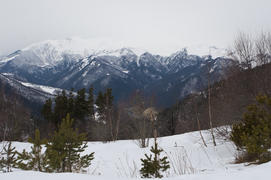 Зимний пейзаж, горы