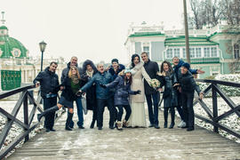 Общее фото на свадьбе