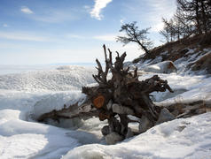 Зима в урочище Узуры на острове Ольхон на Байкале