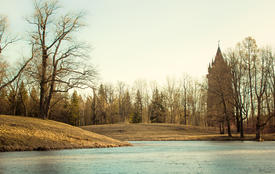 Осенний пейзаж с рекой 