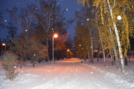 Казань. Заснеженный зимний парк 