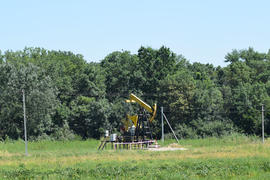 The pumping unit as the oil pump installed on a well. Equipment of oil fields