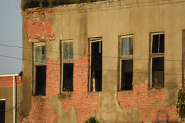 Old abandoned factory. The ruins of the buildings of the twentieth century