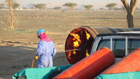 Calcinating of a site of the pipeline before welding. Cleaning of a surface of zagryadneniye