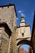 Исторический город Ротенбург в Баварии. Башня с часами 