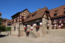 Германия, Нюрнберг - Имперская крепость, старинные жилые дома 