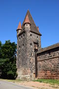 Германия - город Нюрнберг. Фасад крепости с башннями 
