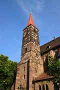Германия - город Нюрнберг. Башня старинного здания 
