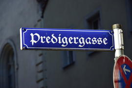Германия - город Регенсбурга. Указатель на немецком языке 