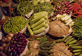 Vegetables in the market in Dubai evening