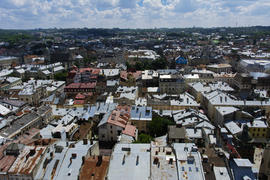 View the city from a bird's flight. City of Lviv