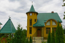 Дизайн частного дома. Дом с зеленой крышей 