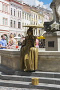 Live wax figures on the streets of the city of Lviv