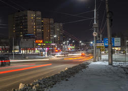 Ночной город Рязань. Улица Новоселов