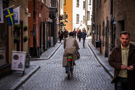 Узкая улочка в Стокгольме