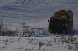 Тундра. Остатки цементного завода бывшей колонии. Ямало-ненецкий  автономный округ. Город Салехард, 