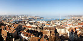 Панорамный вид на Женеву в Швейцарии